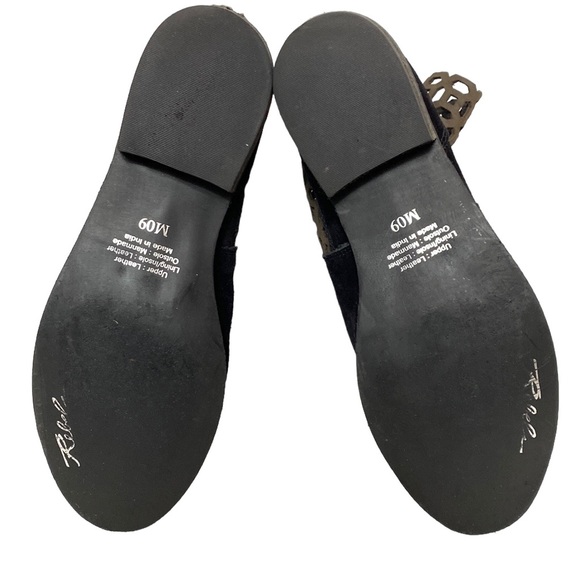 Rebels Villaroy Bootie Black Brown Laser Cut Leather Ankle Booties 9 - Picture 5 of 9